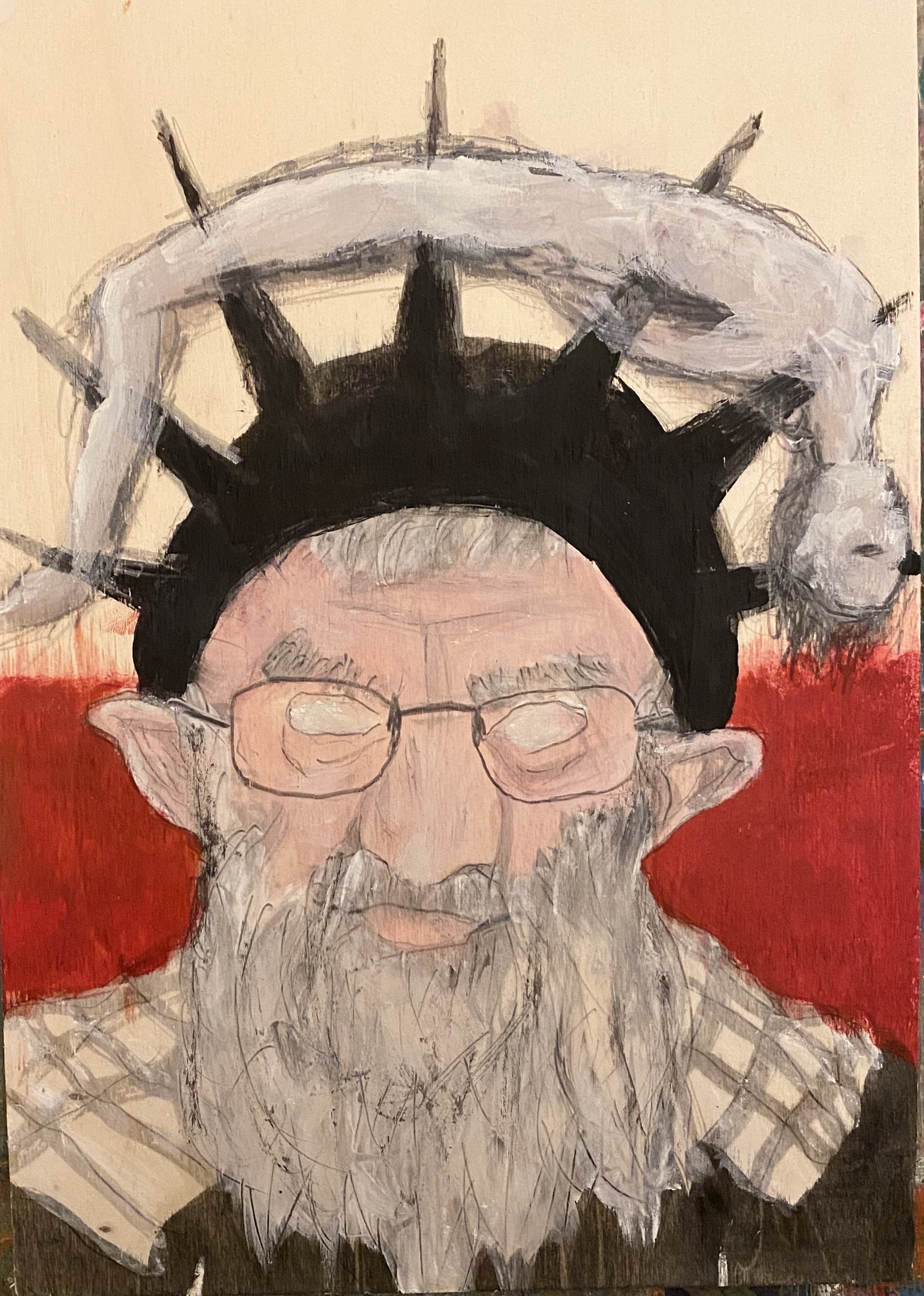 Kritisches Gemälde des Antisemit, Rassist und Mörder Ali Chamenei